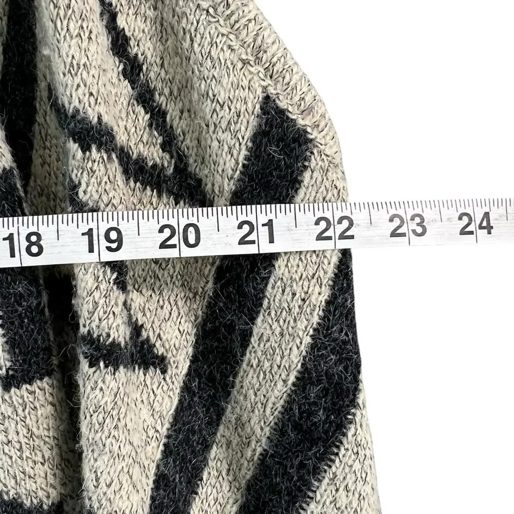 Dreamers Sweater‎ Vest Womens S-M Beige Black Open Aztec Tribal Boho Festival